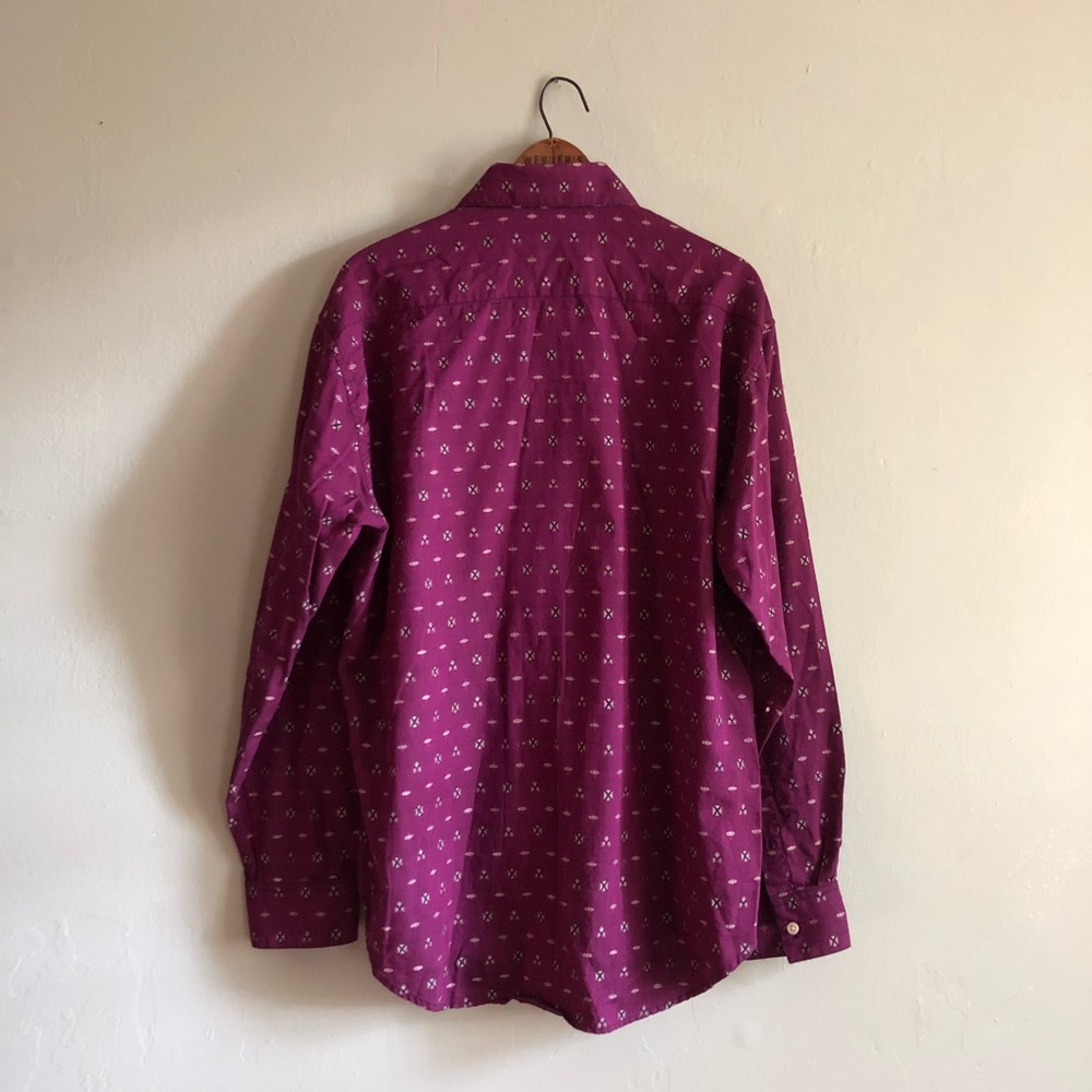 Robert Graham Purple Floral Flip Cuff Shirt XL - Picture 5 of 8